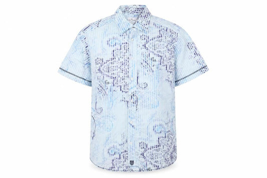 Tom Tailor Men's Blue Graphic Print Button-Up Shirt