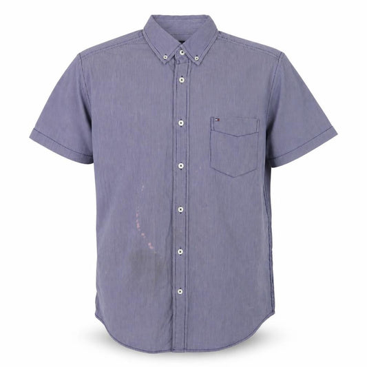 Tommy Hilfiger Men's Blue Striped Button-Up Shirt L