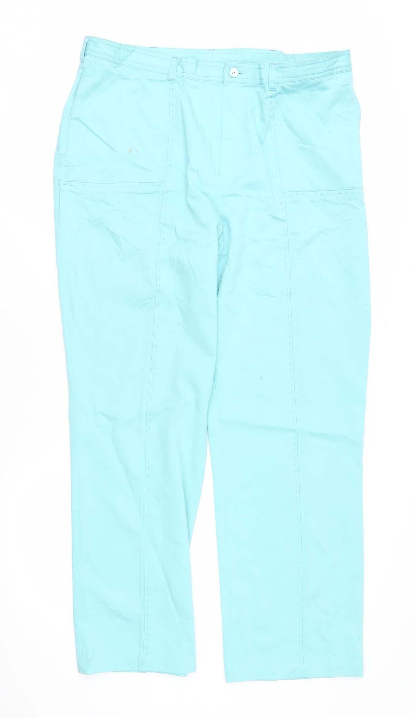 Lucia Women's Blue Regular Fit Trousers, Size 18