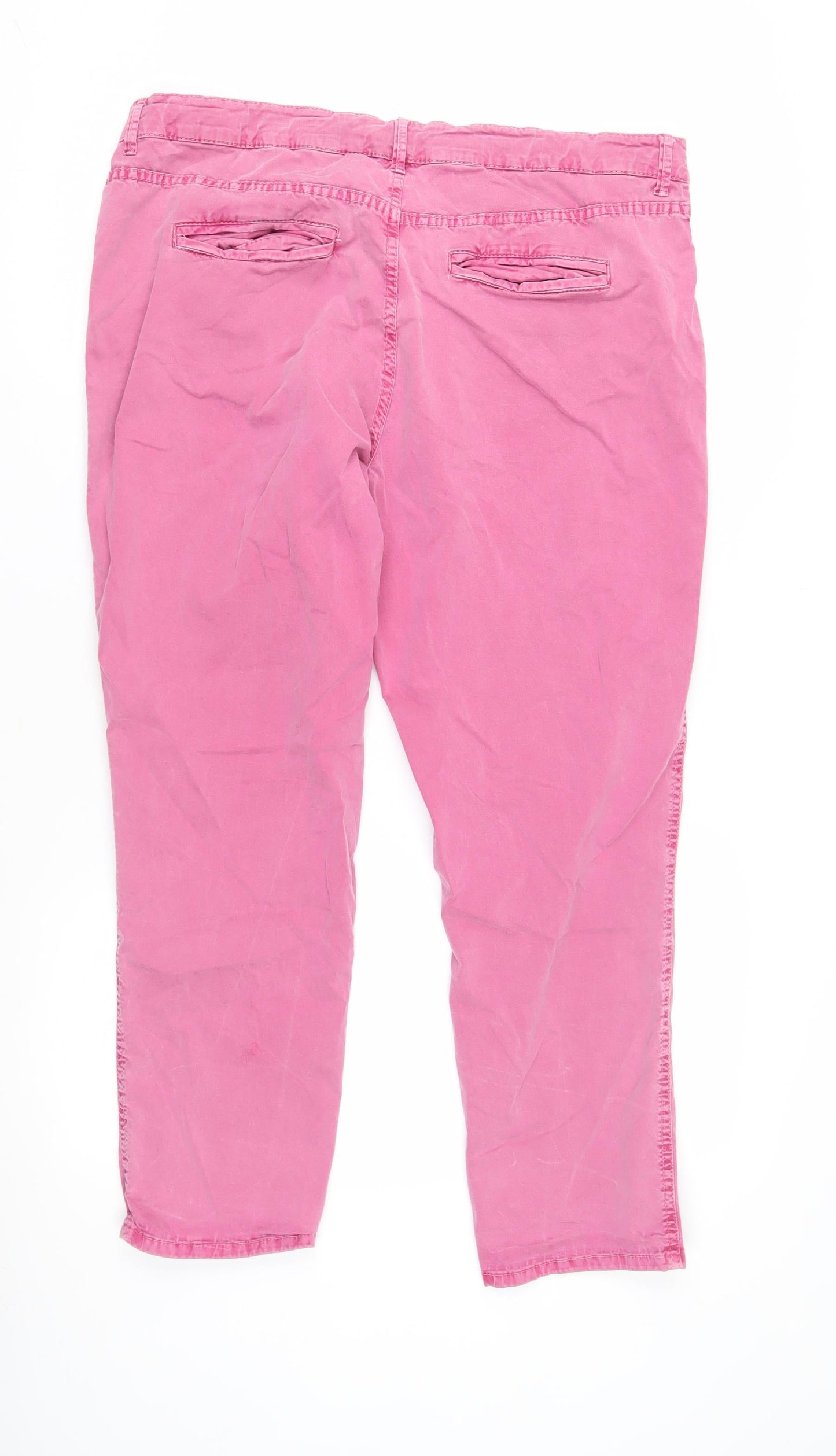 Mantoni Women's Pink Chino Trousers Regular Size 16