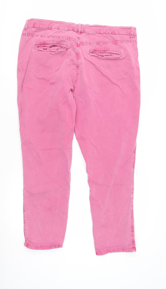 Mantoni Women's Pink Chino Trousers Regular Size 16