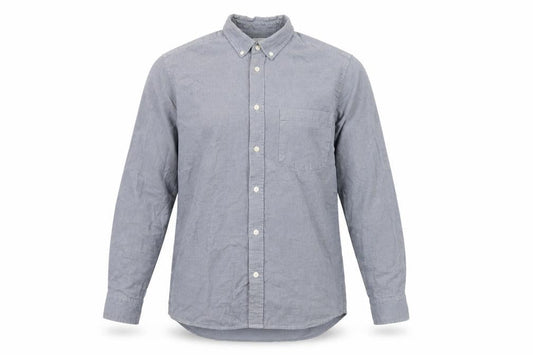 H&M Men's Grey Long Sleeve Regular Fit Shirt - Size M