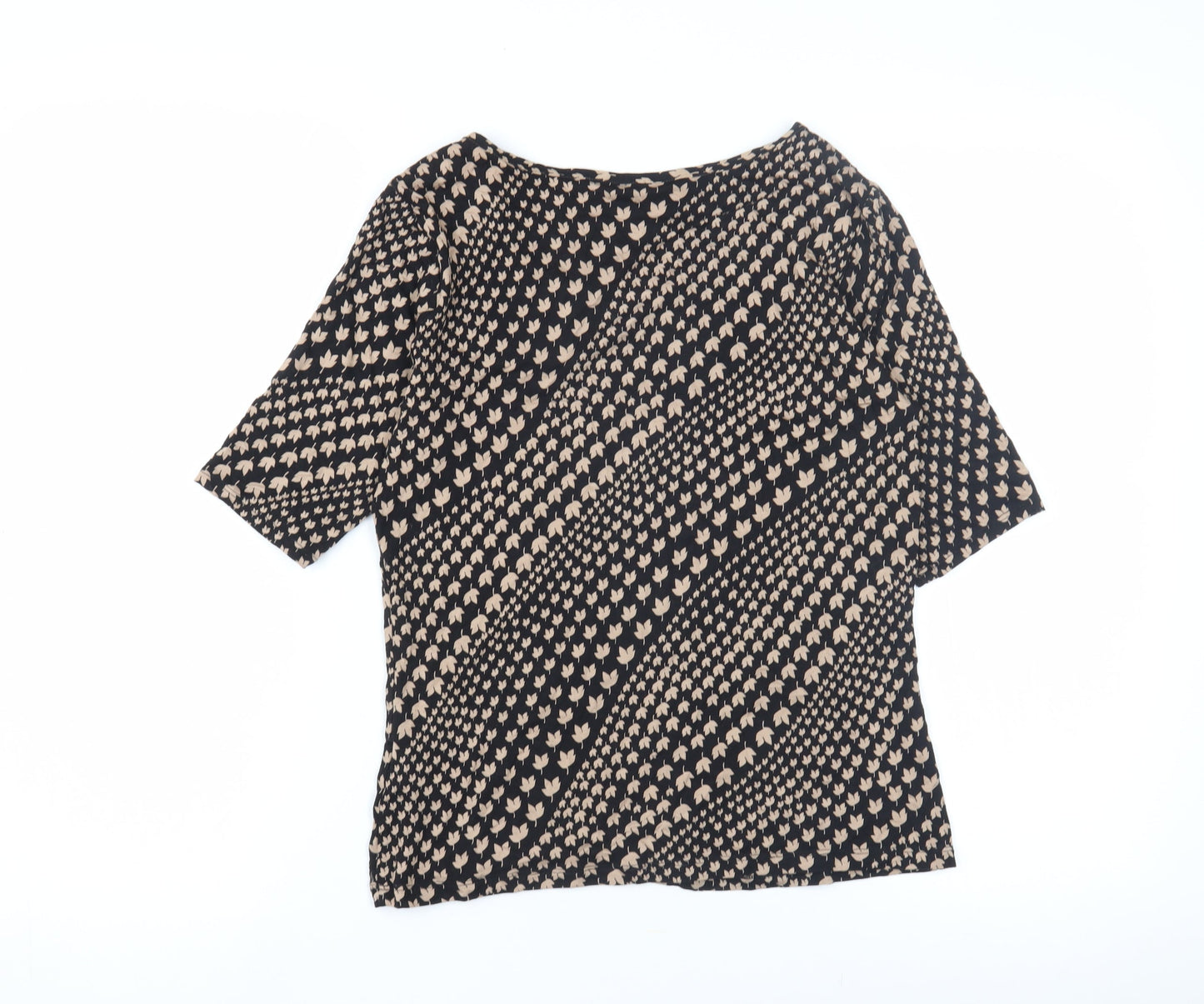 Marks and Spencer Women's Black Beige Blouse Size 8