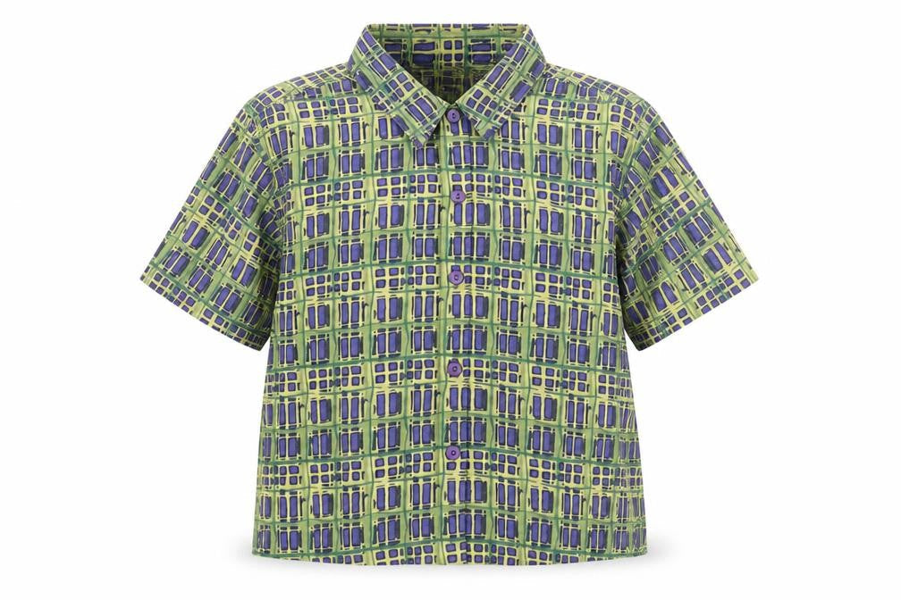 BHS Women's Geometric Multicoloured Button-Up Shirt