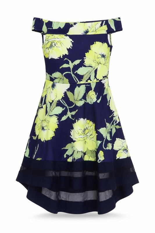 Quiz Women's Multicoloured Hi-Low Fit & Flare Dress, Size 10