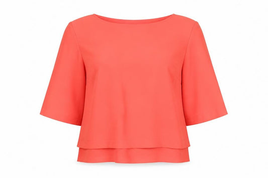 River Island Women's Pink Blouse Size 8 3/4 Sleeve Boat Neck