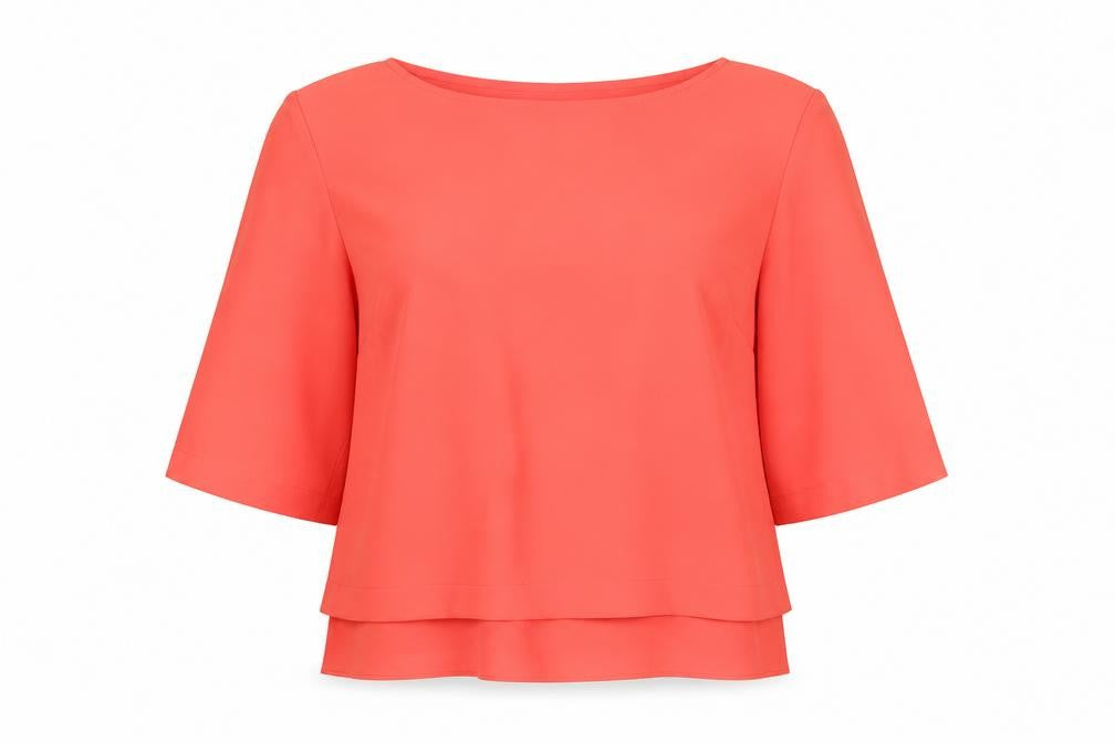 River Island Women's Pink Blouse Size 8 3/4 Sleeve Boat Neck