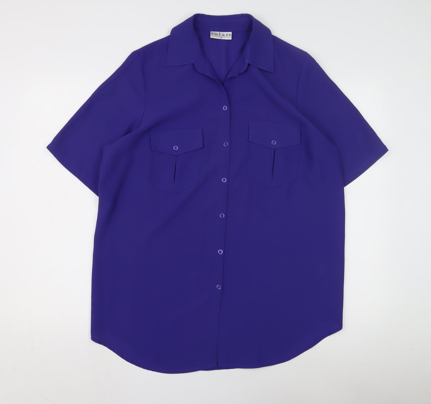 Solar Women's Purple Button-Up Shirt Size 18