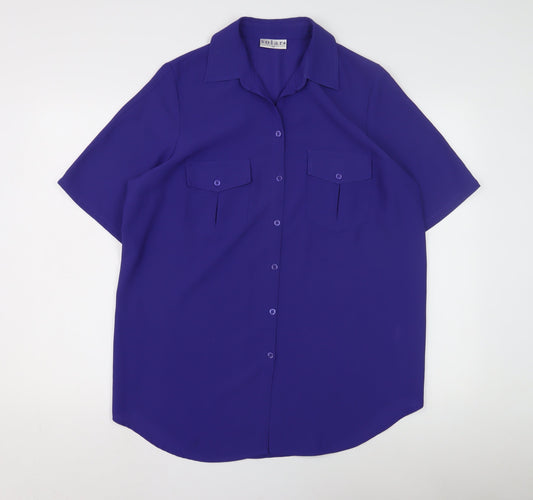 Solar Women's Purple Button-Up Shirt Size 18