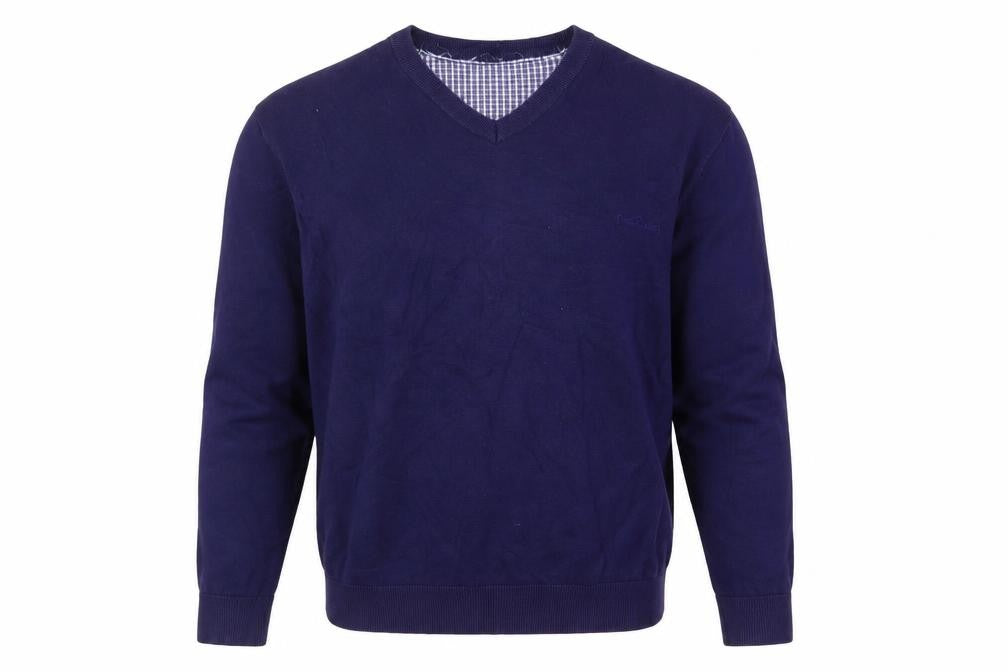 Pierre Cardin Men's Blue V-Neck Pullover Jumper, L