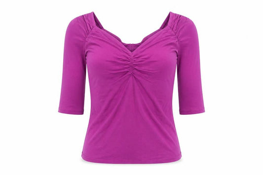 Kaliko Women's Purple 3/4 Sleeve V-Neck Top Size 10