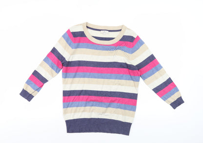 Country Casuals Women's Multicoloured Striped Pullover Jumper M