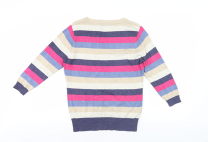 Country Casuals Women's Multicoloured Striped Pullover Jumper M