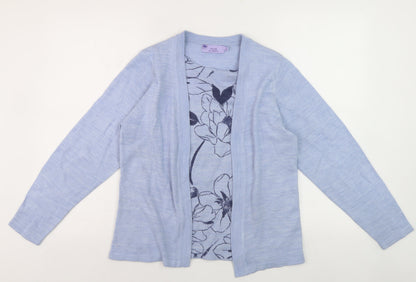 Additional front view of Honor Millburn Women's Blue Cardigan, size S