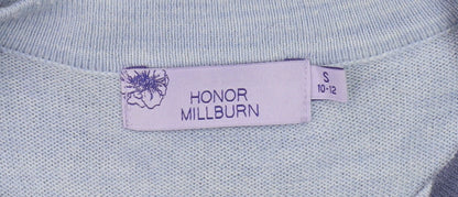 Close-up detail of Honor Millburn Women's Blue Cardigan, size S