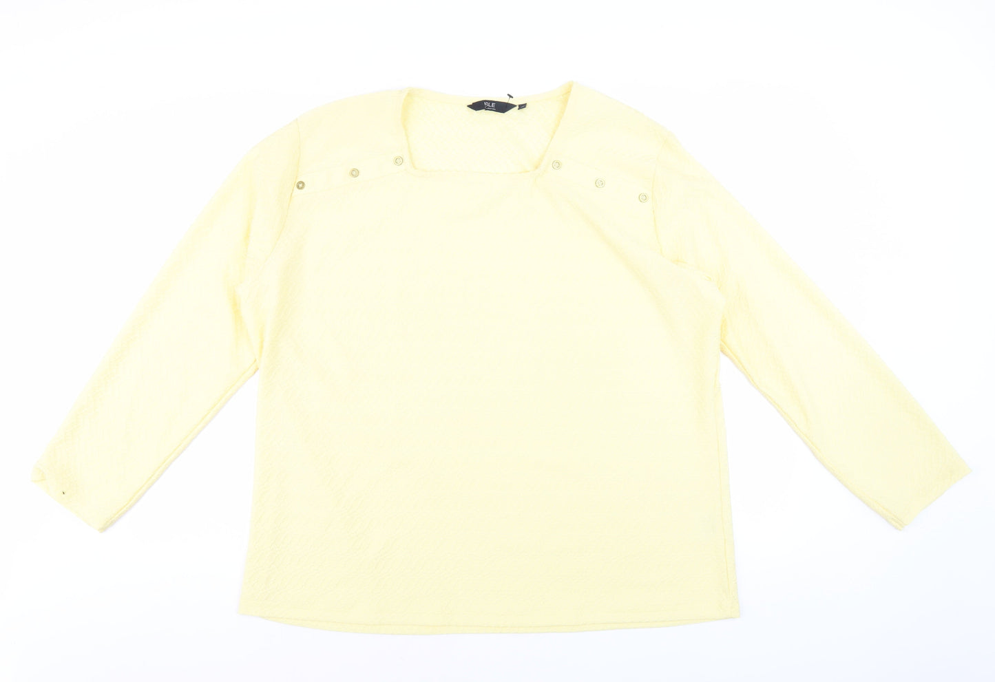 Isle Collection Women's Yellow Square Neck Blouse XL