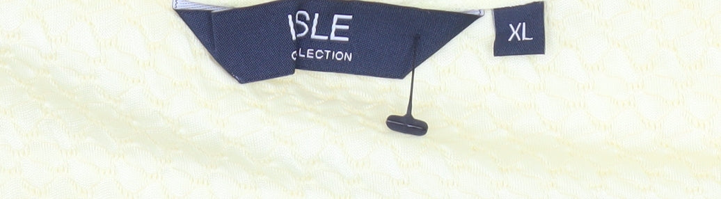Isle Collection Women's Yellow Square Neck Blouse XL