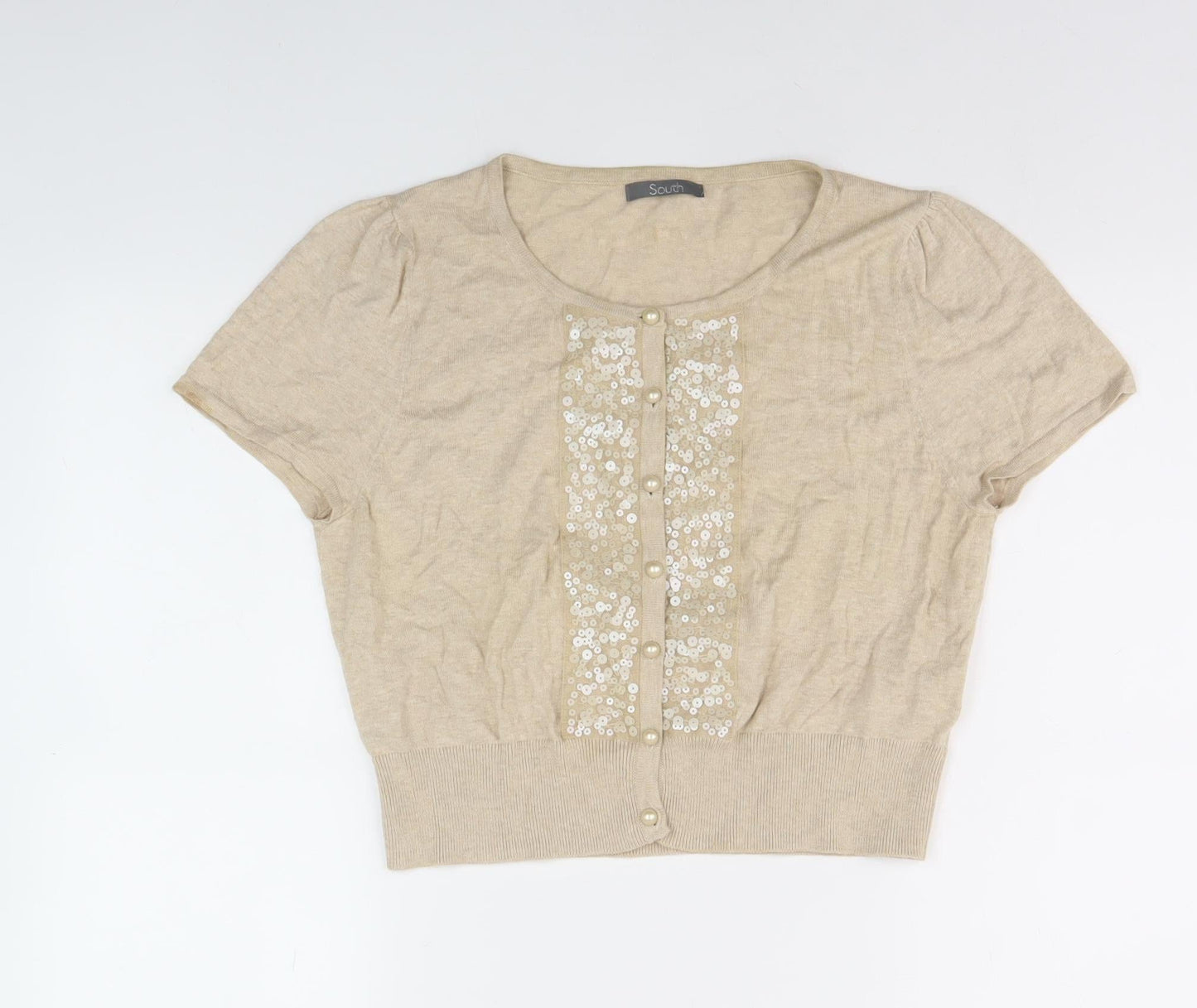 South Women's Beige Cardigan - Size 16