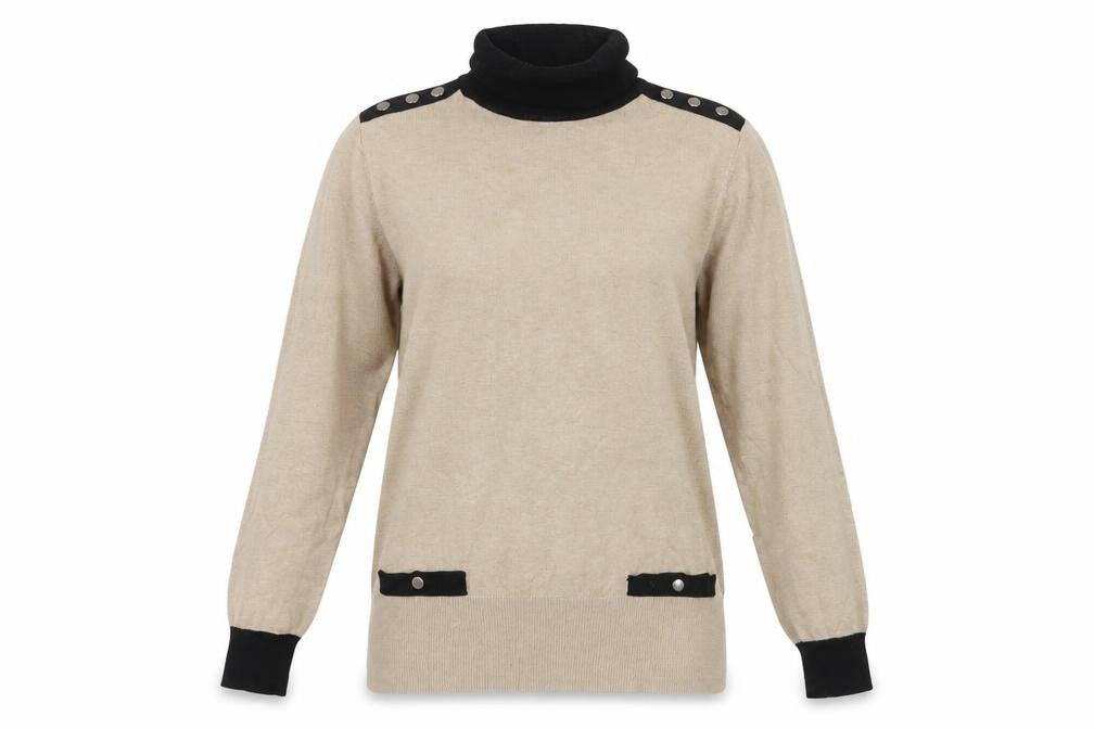 Wallis Women's Beige Roll Neck Pullover Jumper, Size 14