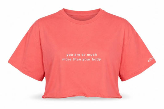 Allbody Womens Pink Cropped T-Shirt 3XL Cotton Jersey