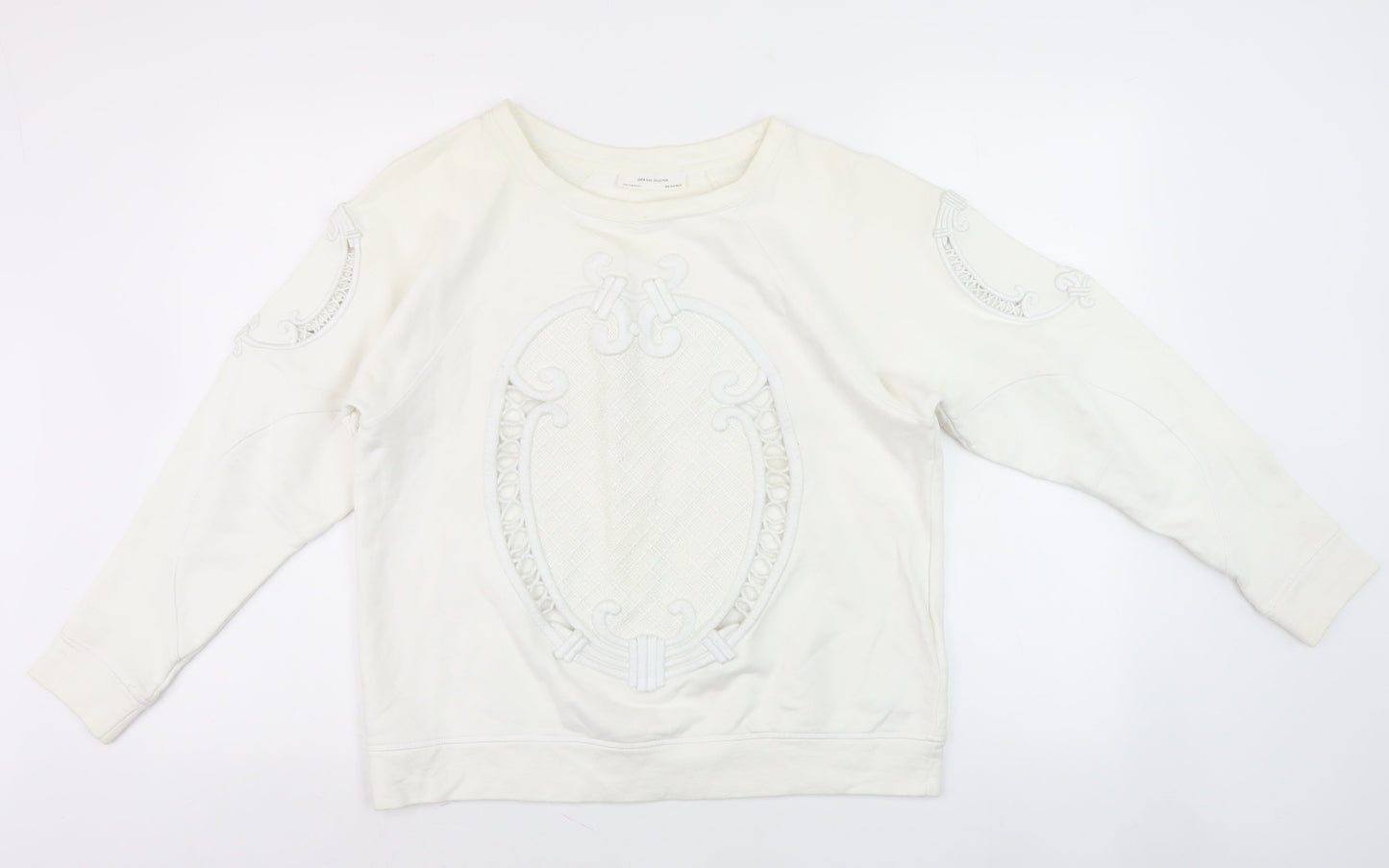 Zara Women's White Pullover Jumper, Size M