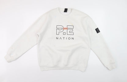 P.E Mens Nation White Pullover S Casual Jumper