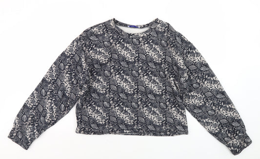 Zara Women's Multicoloured Animal Print Pullover Jumper M