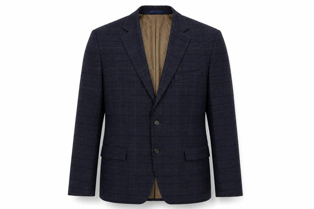 Moss 1851 Men's Blue Check Blazer 42 Regular Fit