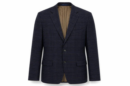 Moss 1851 Men's Blue Check Blazer 42 Regular Fit