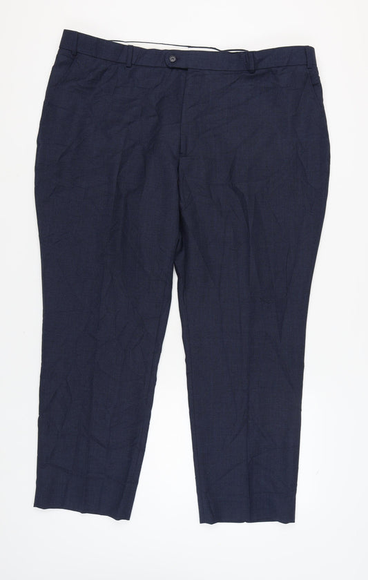 Centaur Men's Blue Wool Blend Trousers 46 in