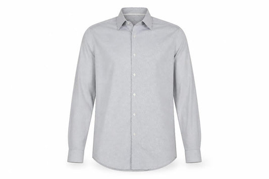 Marks & Spencer Men's Grey Striped Long Sleeve Shirt