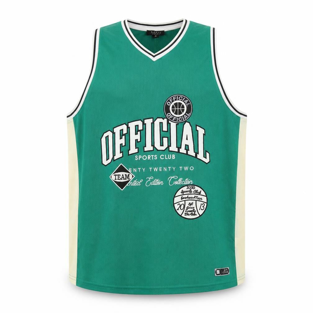 boohooMAN Men's Green Sleeveless Sports T-Shirt M