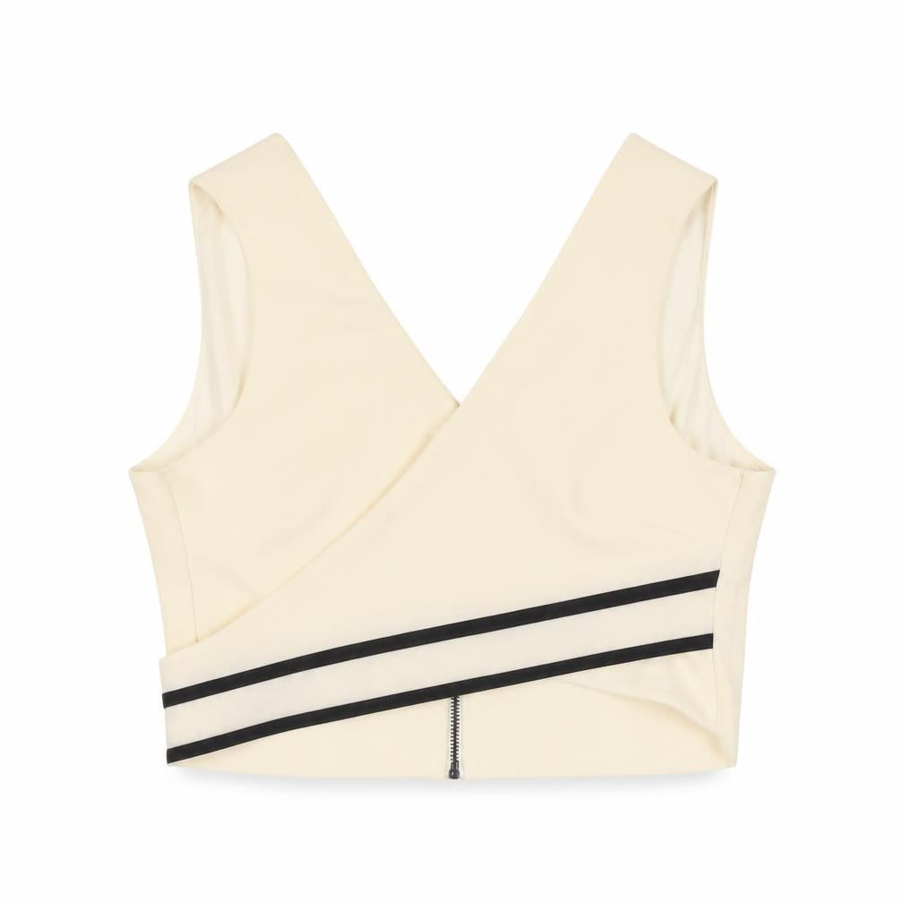 Zara Basic Women's Ivory Cropped Tank, Size S, V-Neck