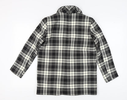 Back view of ASOS Women's Black Plaid Double-Breasted Blazer