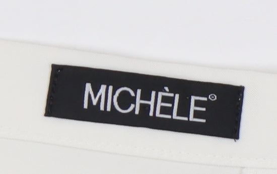 Michèle Women's Ivory Slim Leg Trousers, Size 12