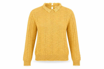 Debenhams Women's Yellow Cable-Knit Pullover Jumper Medium