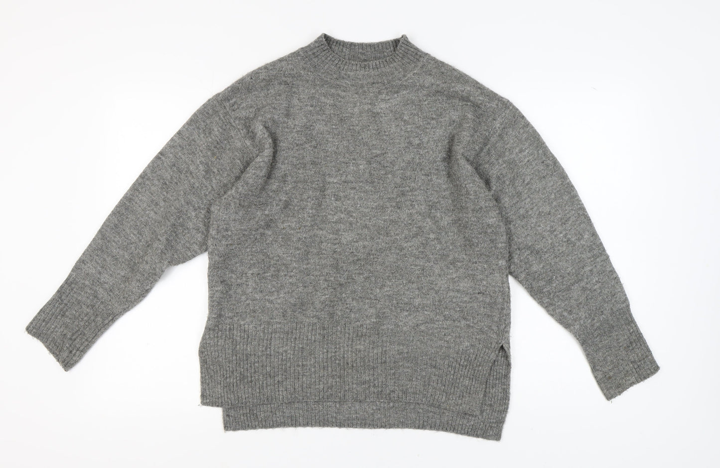 H&M Women's Grey Pullover Round Neck Jumper, XS