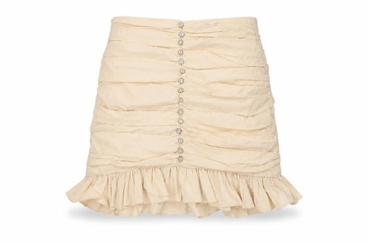 Zara Women's Beige Ruffle Short Skirt Size S