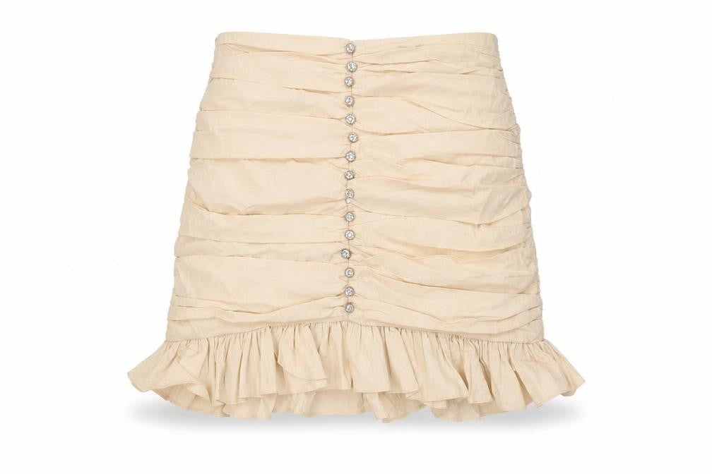Zara Women's Beige Ruffle Short Skirt Size S