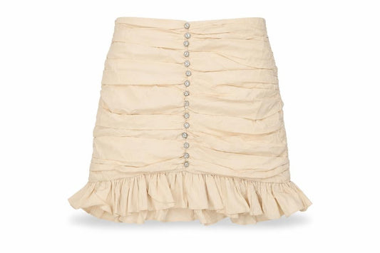 Zara Women's Beige Ruffle Short Skirt Size S