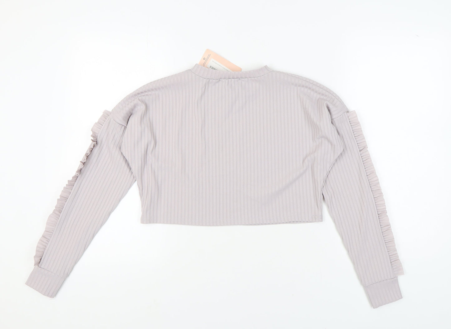 MISSPAP Women's Grey Cropped Long Sleeve Top