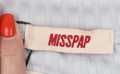MISSPAP Women's Grey Cropped Long Sleeve Top
