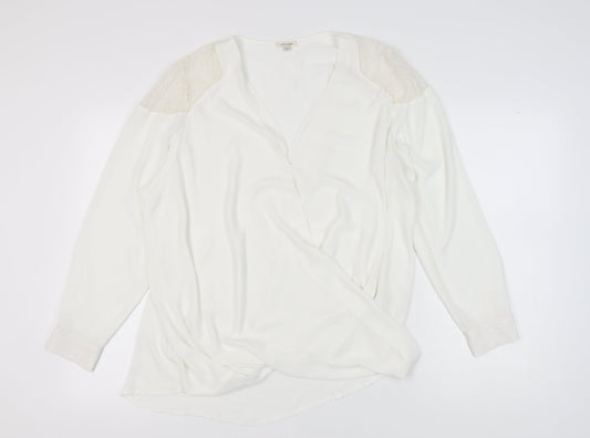 River Island Women's Ivory Lace Wrap Blouse Size 22
