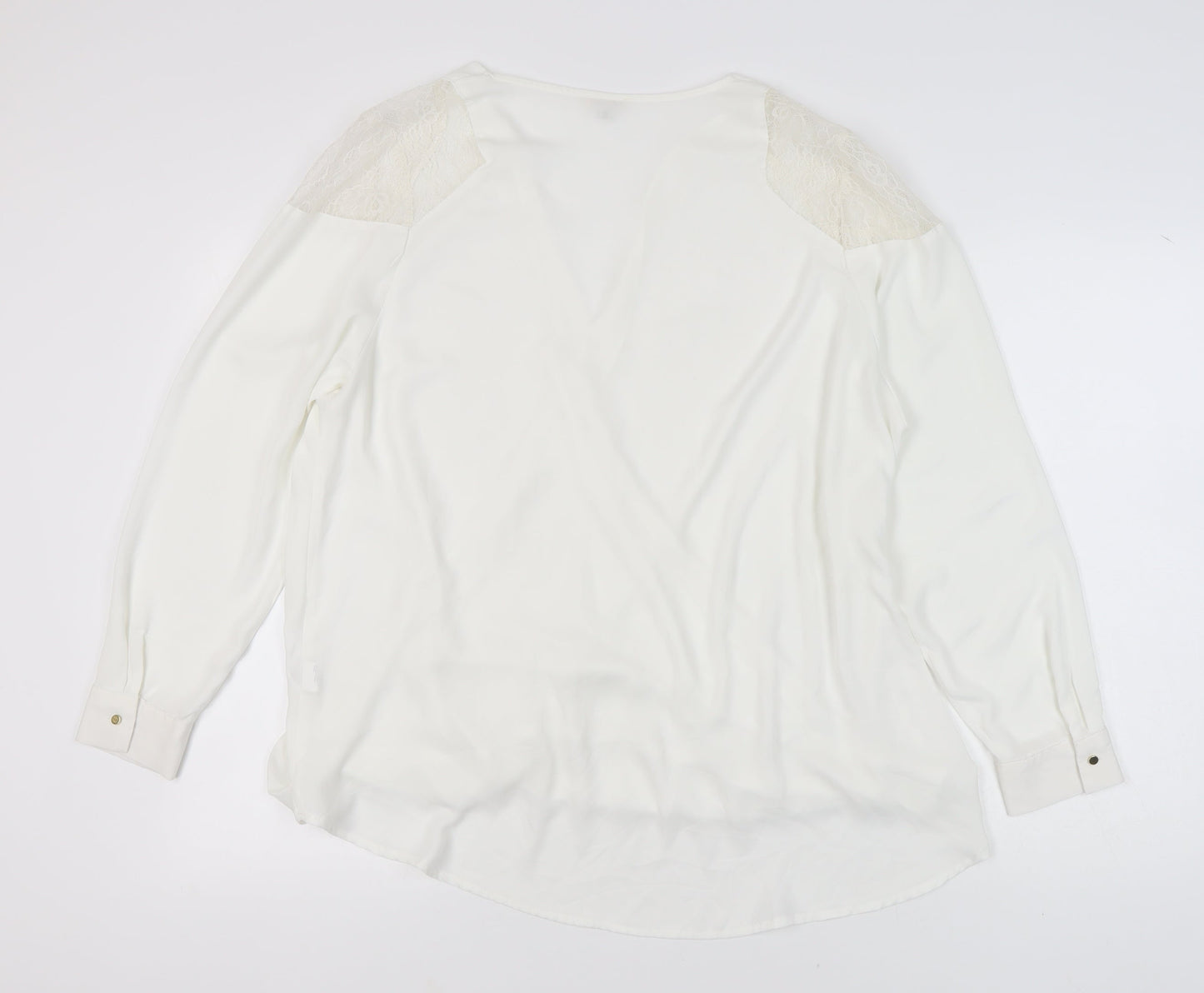 River Island Women's Ivory Lace Wrap Blouse Size 22