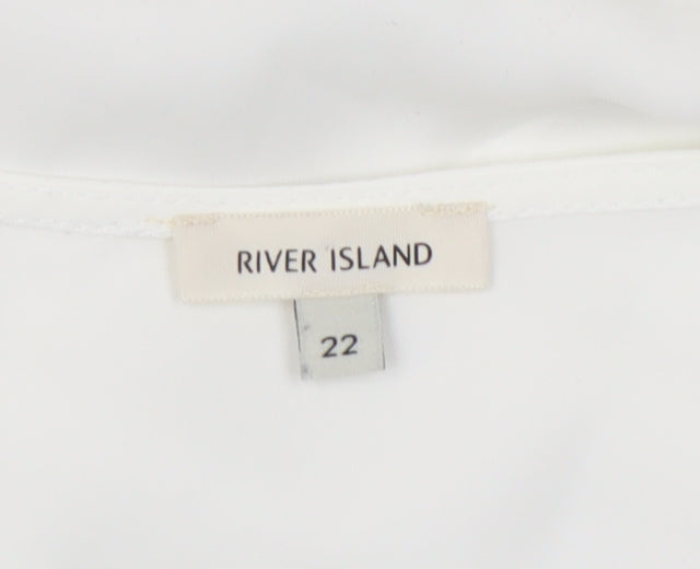 River Island Women's Ivory Lace Wrap Blouse Size 22