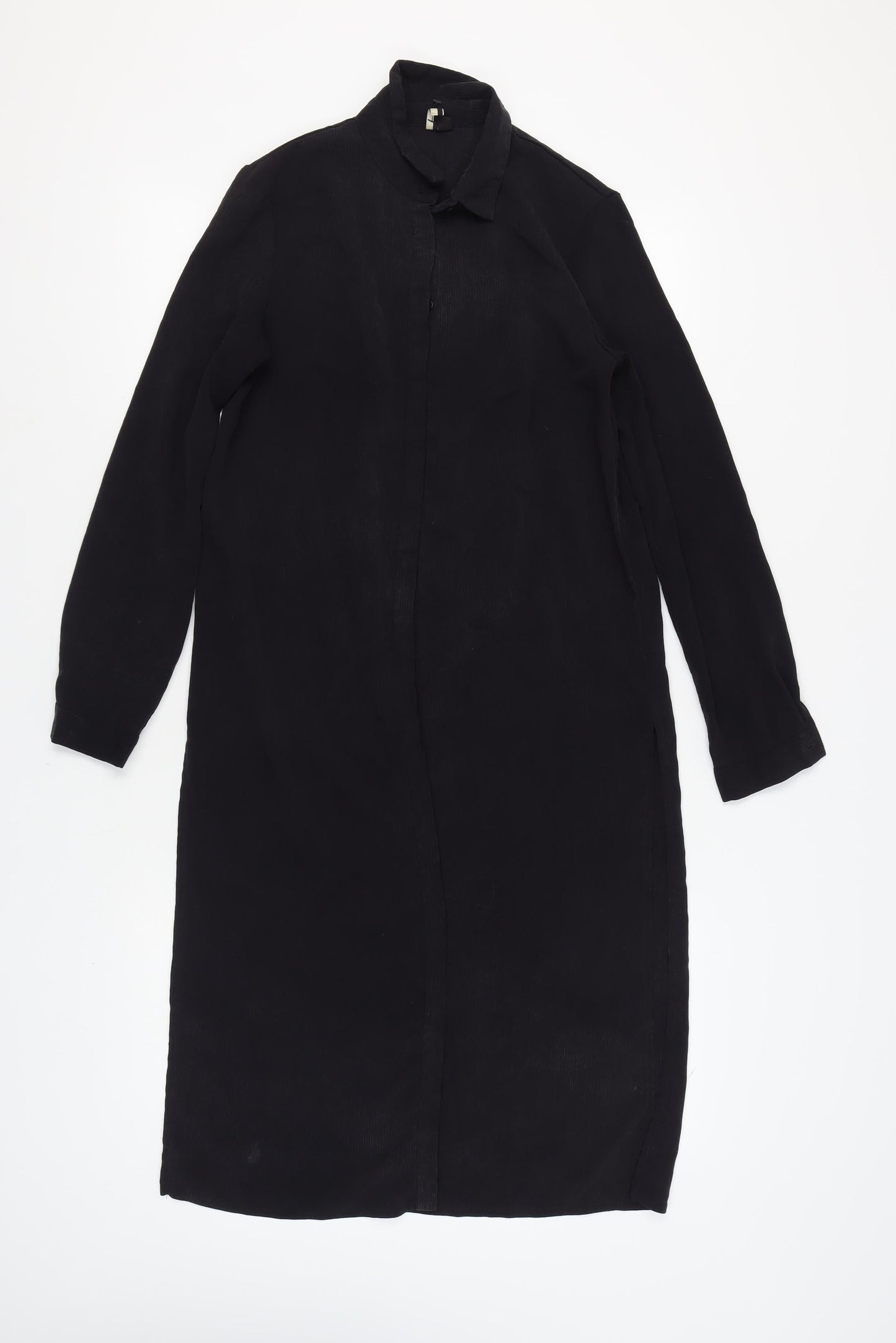 Topshop Women's Black Collared Shirt Dress - Size 12