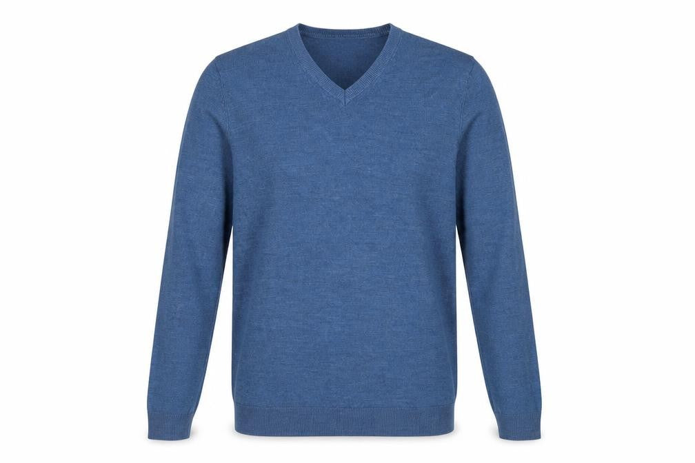 Marks & Spencer Men's Blue V-Neck Pullover Jumper - M