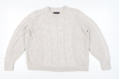Marks & Spencer Women's Beige Cable-Knit Jumper, L