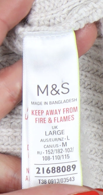 Marks & Spencer Women's Beige Cable-Knit Jumper, L