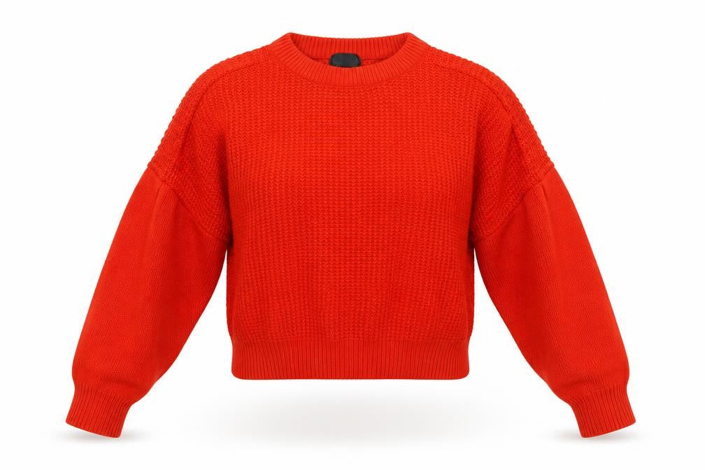Topshop Women's Red Waffle Knit Pullover Jumper Size 8